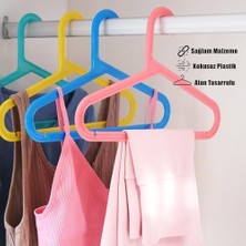 Uray Home Hanger Plastik Çocuk Askısı, Elbise Askısı, Renkli Askı, Slim Askı (Standart, Adet, 24)
