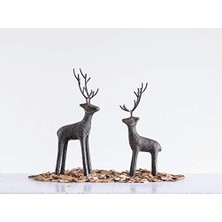 Emdeco Co-Op Dökme Demir Ayakta Geyik Figürleri ve Figürleri, 29,8 Cm, Siyah