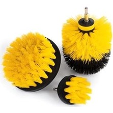 Uray Home Matkap Ucu Temizleme Fırça Seti 3'lü Çok Amaçlı Temizlik Fırça Seti Matkap Ucuna Takılan Sert Kıllı Fırçalar Banyo Küvet Lavabo Halı ve Araba Temizliği Için