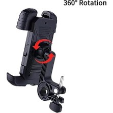 Uray Home Hobimtek HT-171 Bisiklet Telefon Tutucu Gidon Tipi Motosiklet Telefon Tutucu 360 Dönebilir Darbe Emici Tutacak