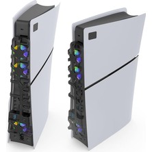 Uray Home Ps5 Slim Uyumlu Soğutucu LED Işıklı Sessiz Fan 4000RPM USB 3.0 Radyatör Isı Emici Üç Fanlı Siyah