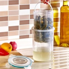 Uray Home -Zeytin Turşu Sebze Yıkama Kutusu Klipsli Kapaklı Saklama Kabı