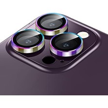 Uray Home Buff 15 Pro Max / 15 Pro Screen Protector 9h Safir Cam Kamera Metal Lens Koruyucu (Renkli)