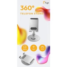 Uray Home Telefon Standı Katlanabilir Çok Fonksiyonlu 360 Derece Dönebilen Metal Silver