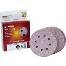 Uray Home Abrasives 024073 Zımpara Diski, 12,7 cm x 8 Vac DELIK-P100 Cırt Cırtlı Taşlama Diski, Tane Büyüklüğü 100