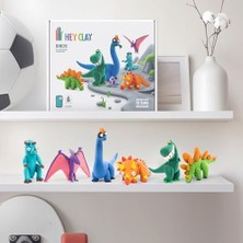 Uray Home Hey Clay Dinozorlar Seti - Çocuklar Için Hava ile Kuruyan ve Şekil Alan Kil - 15 Kutu Kil Seti ve Şekillendirme Aletleri - 5-7 Yaş Çocuklar Için Dinozor Oyuncakları