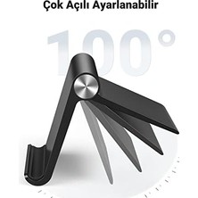 Uray Home Katlanabilir Tablet Standı iPad Mediapad ile Uyumlu Tablet Tutacağı Surface Galaxy Tab (Siyah)