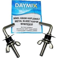 Uray Home Daymıx Metal Klozet Kapak Menteşesi Vidası, Nikel Krom Kaplamalı, Sıkmalı, 5 kg Ağırlık Kapasiteli, 90 cm x 3.5 Cm, Pvc Menteşe Dahil