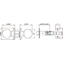 Emdeco 781872 Bilyalı Düğme, Geçit/salon ve Dolap, Nikel