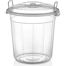 Uray Home Şeffaf Plastik Kilitli Erzak Saklama Kutusu, Bakliyat ve Un Saklama Kabı (35 L)