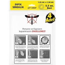 Uray Home Çift Kanat Pratik Sineklik, 1,25  m x 1.5 m Tül, Kapı & Pencere Uyumlu, 5,5 M Yapıştırma Bantlı (4 Adet)