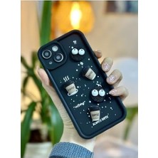 Uray Home 13 ve 14 ile Uyumlu Siyah Coffee Kurabiye Tasarımlı Kılıf