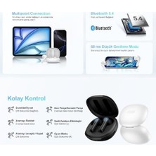 Uray Home Qcy Ailybuds E10 Bluetooth Kulaklık - Hires - Ldac - Çift Cihaz - Oyun Modu 4 Mics Enc Kulakiçi Kulaklık Siyah