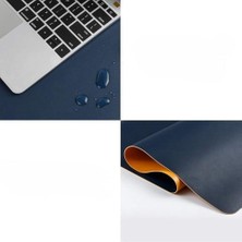 Uray Home Masa Desk Mat 90X45 cm Çift Taraflı Deri Mouse Pad Kaymaz Geniş Masa Koruyucu Suya Dayanıklı Rulo Yapılabilir Ofis Ev Ofis Laptop ve Klavye Alanı Için 2mm Lacivert