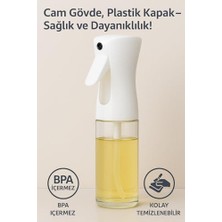 Uray Home Cam Yağ Sprey Şişesi – 200ML Püskürtmeli Yağdanlık, Cam Gövde, Airfryer, Fırın ve Diyet Yemekler Için Yağ Püskürtücü Şişe