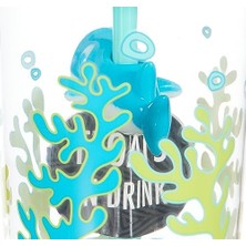 Emdeco Yüzen Köpek Balığı Pipetli Tritan Bardak 470 Ml, Mavi