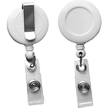 Uray Home Profesyonel Yaka Kartı Yoyo, 12'li Paket, Kimlik Kartı Tutucu, Personel Kart Çekme Mekanizması (Beyaz)