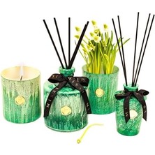 Emdeco 130 ml Yeşil Batik Cam Şişe Vanilya Sandal Oda Kokusu