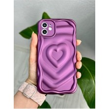 Emdeco 11 ile Uyumlu 3D Mat Kabartma Kalp Desenli Darbe Önleyici Kamera Korumalı Silikon Kılıf