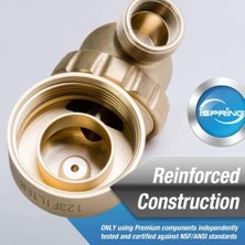 Emdeco WSP50GR Yeniden Kullanılabilir Spin Sediment Su Filtresi, Dahili Muhafaza Kazıyıcılı 50 Mikron, 360° Dönebilen Başlık, Basınç Göstergesi, Mavi