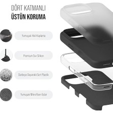 Uray Home Kılıf Ince Sıvı Silikon 3 Katmanlı Tam Kaplamalı Yumuşak Jel Kauçuk Kılıf Kapak, Siyah (Iphoe 14 Pro Max) (1)