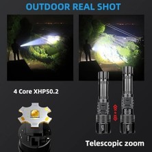 Emdeco LED El Feneri USB Ipx-6 Su Geçirmez Zoom Taktik El Işığı Kamp Balıkçılık Yürüyüş Için USB Şarj