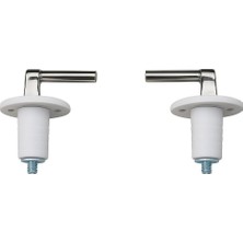 Emdeco Nikel Krom Kaplamalı Metal Klozet Kapak Menteşe Seti, Parlak Dayanıklı, Ayarlanabilir Vidalı Montaj, Kolay Kurulum, Lüks Tuvalet Kapak Yedek Parça, Tüm Klozetlere Uyumlu (Üstten Sıkmalı)