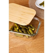 Emdeco Naturel 640 ml Borosilikat Saklama Kabı