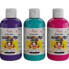 MiraLive Mor, Fuşya, Turkuaz Parmak Boyası 3'lü Set 3X250 gr