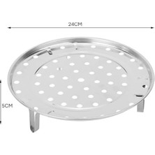 Emdeco Paslanmaz Çelik Buharda Pişirme Aparatı | Tencere Içi Çok Amaçlı Buhar Rafı | Sebze, Mantı, Hamur Işleri Için Buhar Teli | 24 cm | Paslanmaz, Dayanıklı, Kolay Temizlik