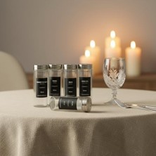 Emdeco 12’li Metal Kapaklı Cam Baharatlık Seti, 80ML, 110ML ve 170ML Boyut Seçenekli, Etiket Hediyeli Silindir Baharat Takımı, Modern Mutfak Düzenleyici Kavanoz Seti (170ML- 12 Adet)