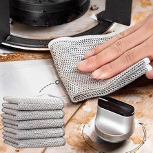 Emdeco Çizilmez Naylon Tel Bulaşık Bezi – 20X20 Cm, Islak ve Kuru Kullanım, Tencere Tava Tezgah Yağ Temizleyici, Hassas Yüzeyler Için Çizmez Temizlik Süngeri, Alüminyum Görünümlü (1 Adet)