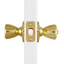 Emdeco 782748 Lale 2 Yönlü Mandal Gizlilik Kapı Topuzu, Ayarlanabilir Arka Set, Cilalı Pirinç Kaplama