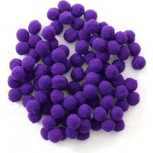 Emdeco Peluş Ponpon, 1.5 cm 50 Adet Mor
