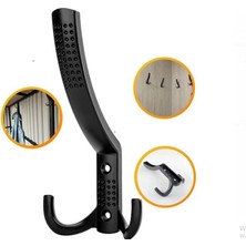 Emdeco Askı Vestiyer Duvar Dolap Elbise Askısı Lüx Noktalı Siyah Metal Mobilya 4 Adet