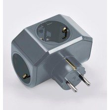 Emdeco Plus Gri Üçlü Topraklı Priz Çarpma Karşıtı