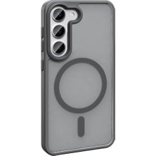 Emdeco Galaxy S24 Fe Kılıf Uyumlu Mat Arka Yüzey Sio Kapak Gri