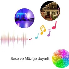 Uray Home LED Rgb Işık - 5V USB Girişli, Bluetooth Uygulamalı, Uzaktan Kumandalı, Müziğe Duyarlı, Suya Dayanıklı, Parti, Yılbaşı, Doğum Günü, Eğlence Için (10 Metre)