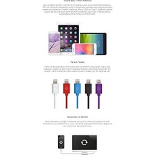 Emdeco Mojue 3DK34 Lightning Şarj Kablosu, 1 Metre,mor