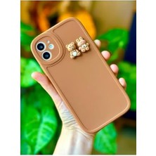 Emdeco 11 Yuvarlak Kamera Ayıcık Tasarımlı Yumuşak Silikon Kamera Korumalı Ayıcıklı Kılıf