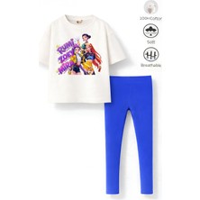 Belya Kids Wear Kız Çocuk Tam Kalıp Üst Oversize Alt Taytlı Hun TASARIM10 Alt Üst Takım