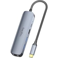 Emdeco Type-C Pd 100W 5 Portlu 4K 60Hz HDMI Gigabit Ethernet USB 3.0 Çoklayıcı Hub