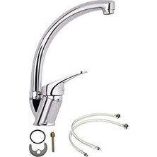 Emdeco Soğuk Çift Su Girişli Mix Mutfak Eviye Musluğu Çeşmesi Bataryası