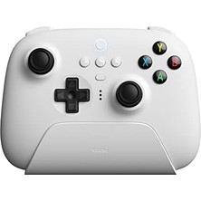 Emdeco 8bitdo Hall Effect 2.4g Controller ve Şarj - Beyaz Windows, Pc Ipad Uyumlu