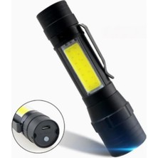 Emdeco T6-19 Şarjlı 4 Modlu Orta Boy El Feneri Açık Havada Kamp, ​​​​yürüyüş Feneri