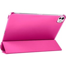 Emdeco iPad Pro 11 3./4. Nesil M2 ile Uyumlu Kılıf Flip Cover Kalem Bölmeli Pc 2020-2022 Pembe Koyu