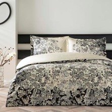 Emdeco Monica Standart Pamuk Nevresim Takımı, Siyah, Çift Kişilik