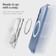 Emdeco ve Galaxy Magfit Kılıflar ile Uyumlu 3 Kartlı Manyetik Cüzdan Ultra Hybrid Wallet Kartlıklı Kılıf Crystal Clear - AFA09206