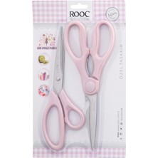 Emdeco Premium Serisi Ergonomik Saplı Çelik Gıdaya Temasa Uygun 2'li Mutfak Makası, Pembe