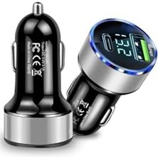 Emdeco Oto Market Silver Araç Içi USB 3.0 Type C Soketli Çakmaklık Güç Adaptörü Tüm Cihazlar 12V-24V